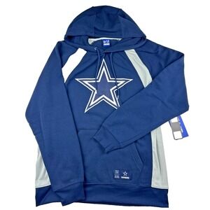 NFL Ultra Game Dallas Cowboys Mens Navy Blue Fleece‎ Hoodie Star Logo L NEW